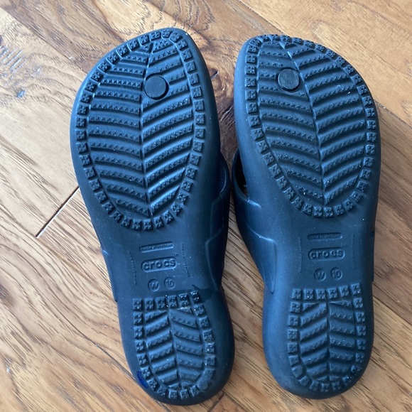 Black corcs sandles shoes flip flops slip on - Picture 3 of 8